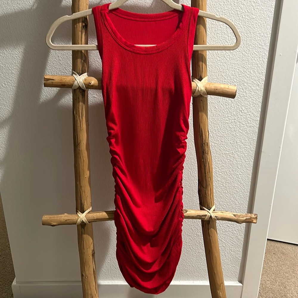 Red tank top bodycon dress